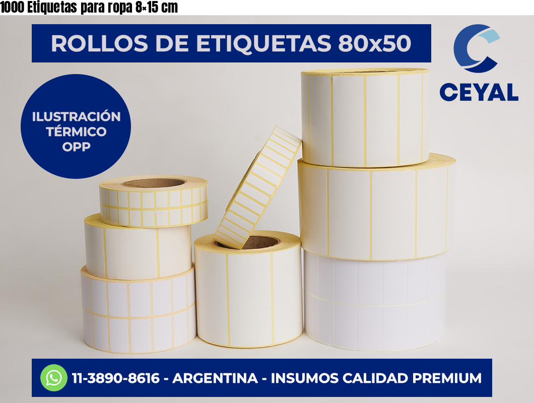1000 Etiquetas para ropa 8×15 cm