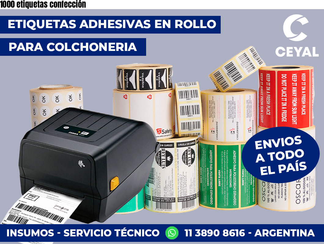 1000 etiquetas confección