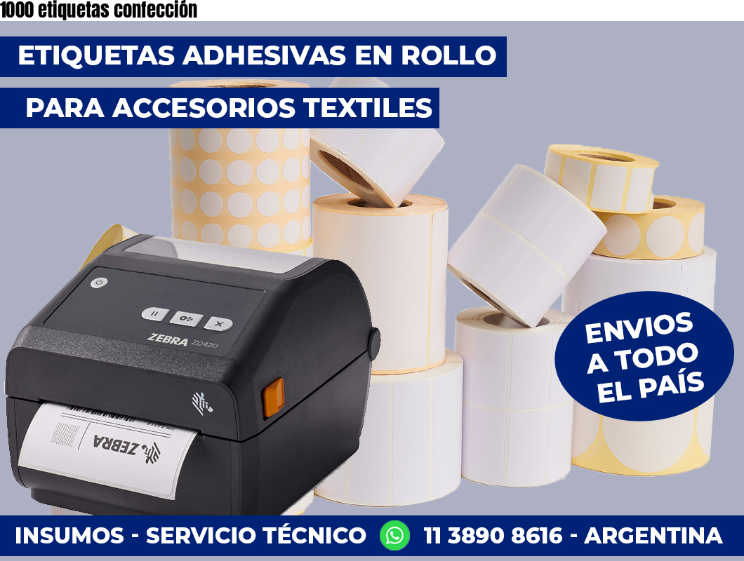 1000 etiquetas confección