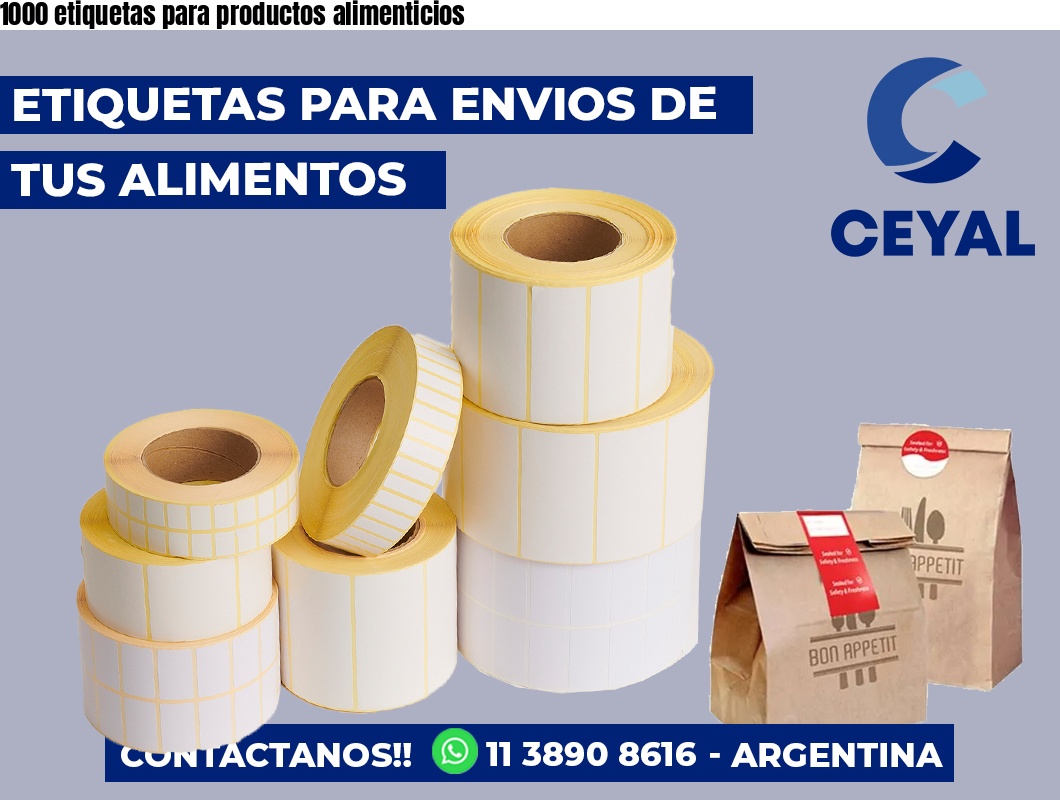 1000 etiquetas para productos alimenticios