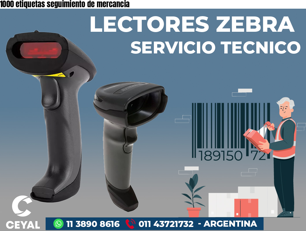 1000 etiquetas seguimiento de mercancia