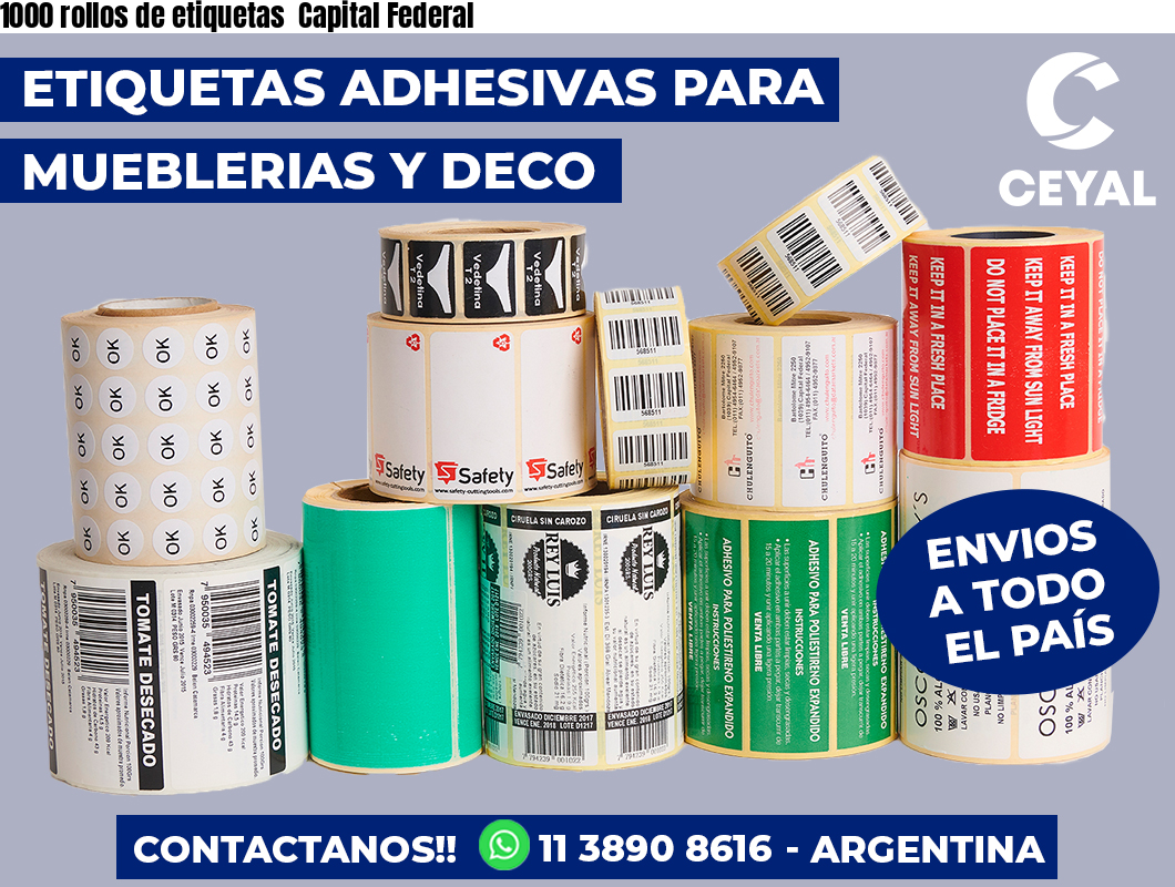 1000 rollos de etiquetas Capital Federal