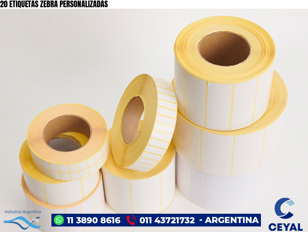 20 ETIQUETAS ZEBRA PERSONALIZADAS