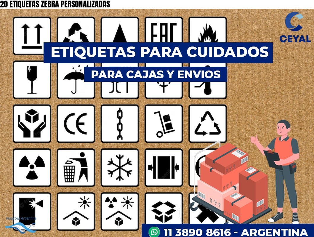 20 ETIQUETAS ZEBRA PERSONALIZADAS