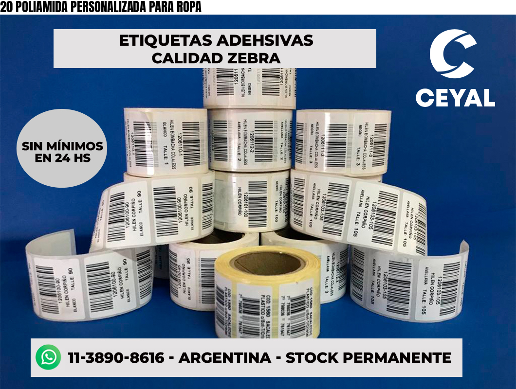 20 POLIAMIDA PERSONALIZADA PARA ROPA