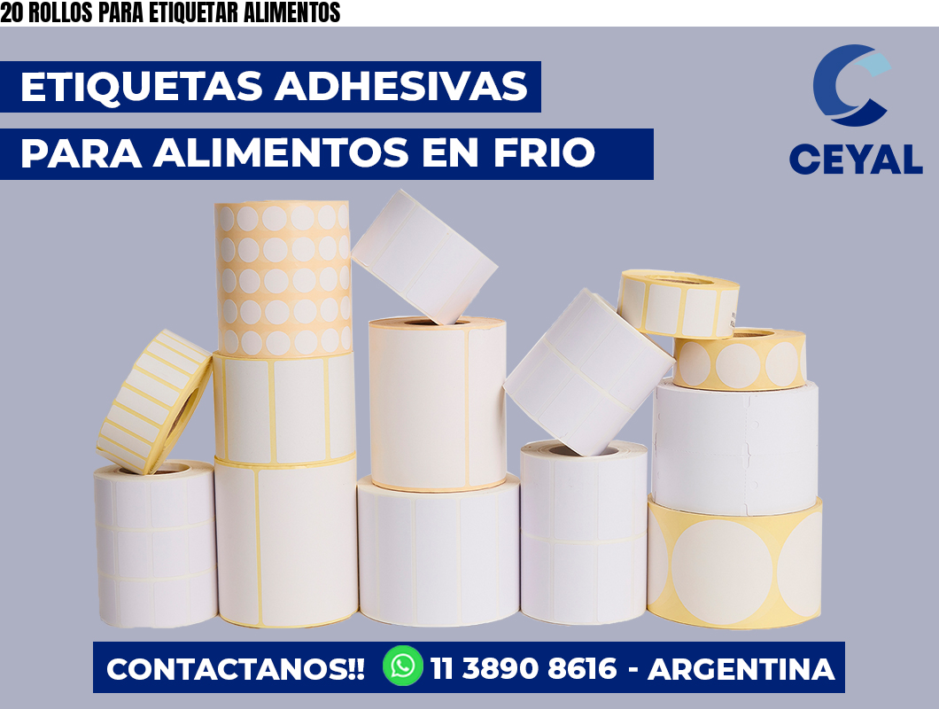 20 ROLLOS PARA ETIQUETAR ALIMENTOS