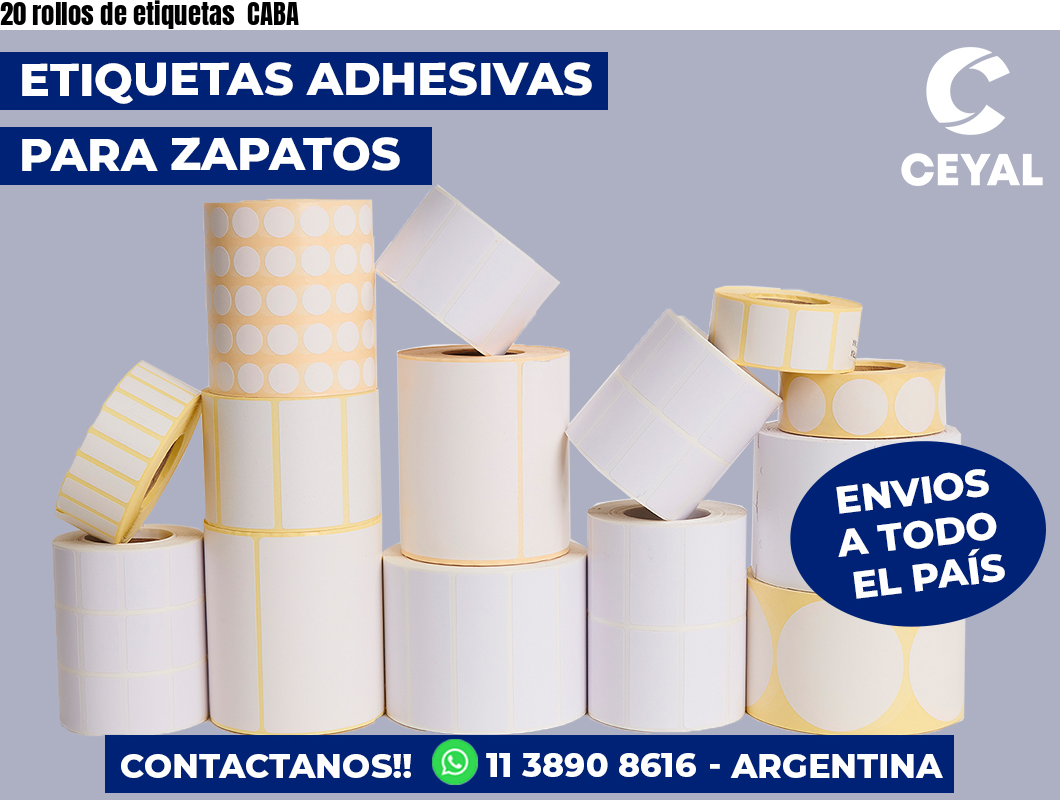 20 rollos de etiquetas  CABA
