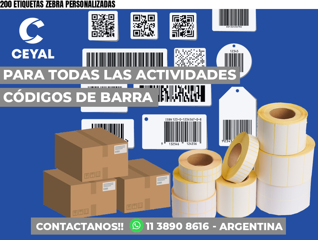 200 ETIQUETAS ZEBRA PERSONALIZADAS