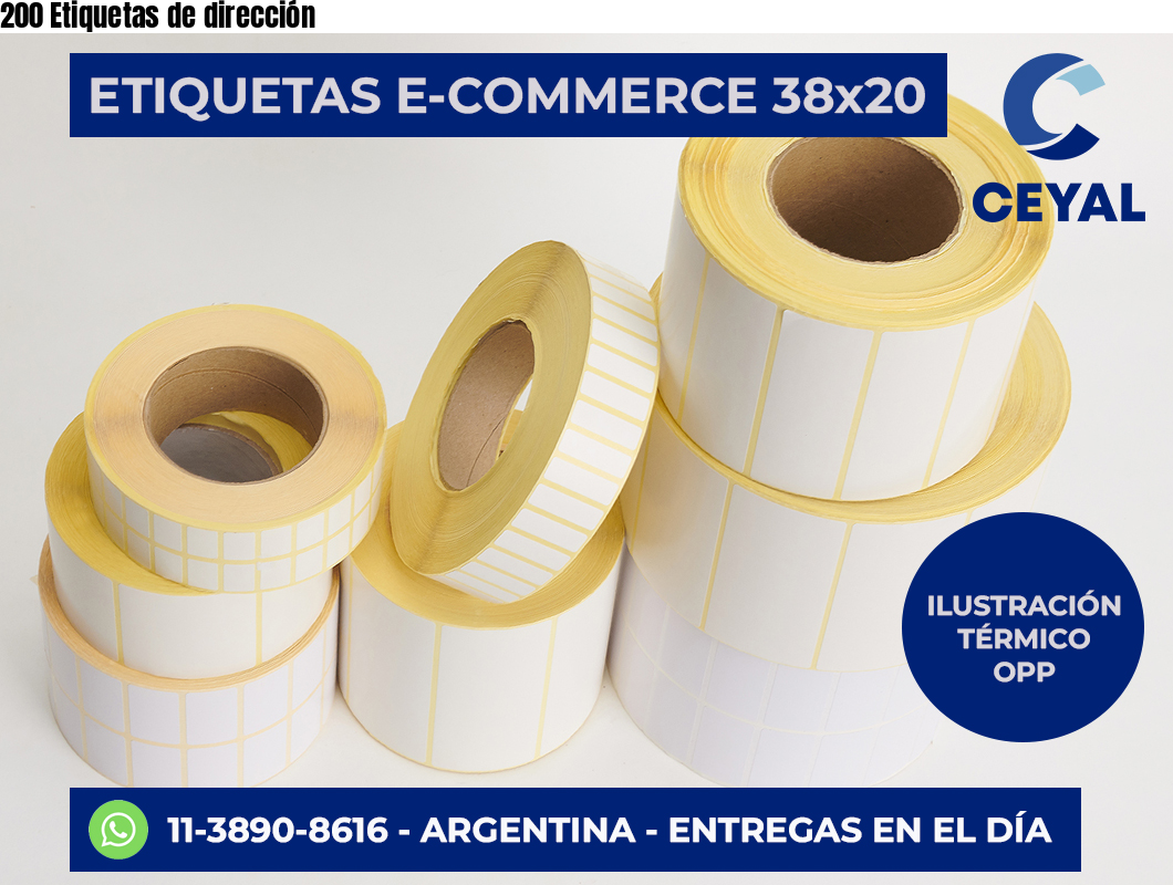 200 Etiquetas de dirección