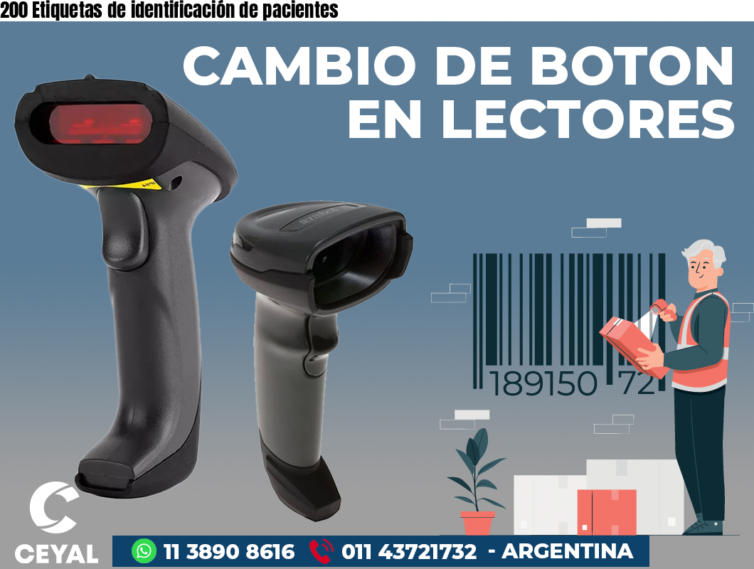 200 Etiquetas de identificación de pacientes