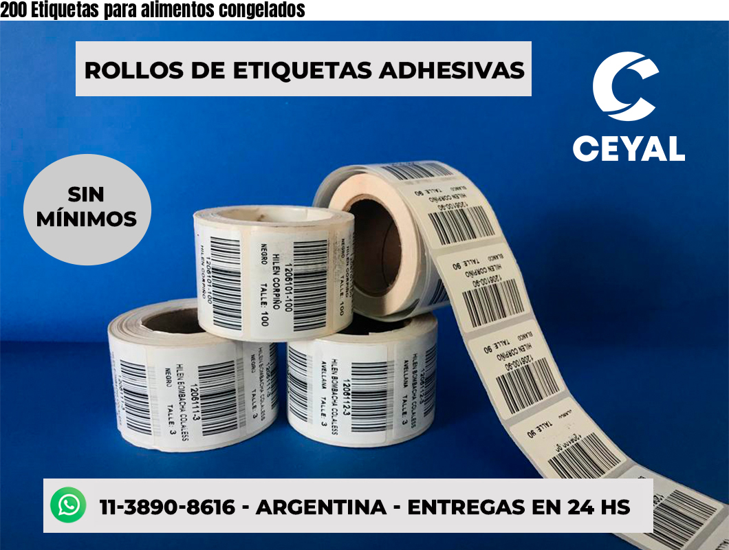 200 Etiquetas para alimentos congelados
