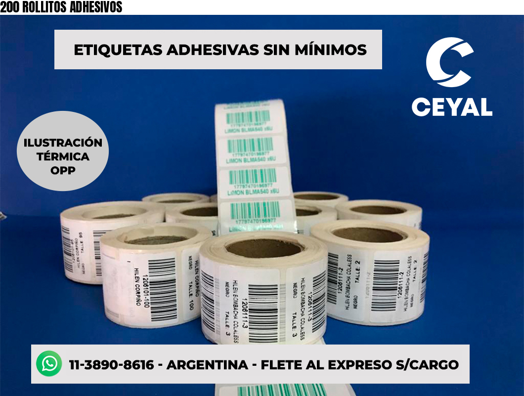 200 ROLLITOS ADHESIVOS