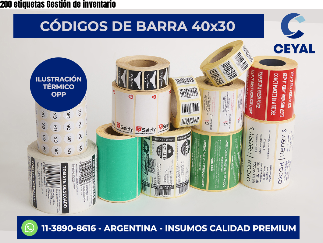 200 etiquetas Gestión de inventario