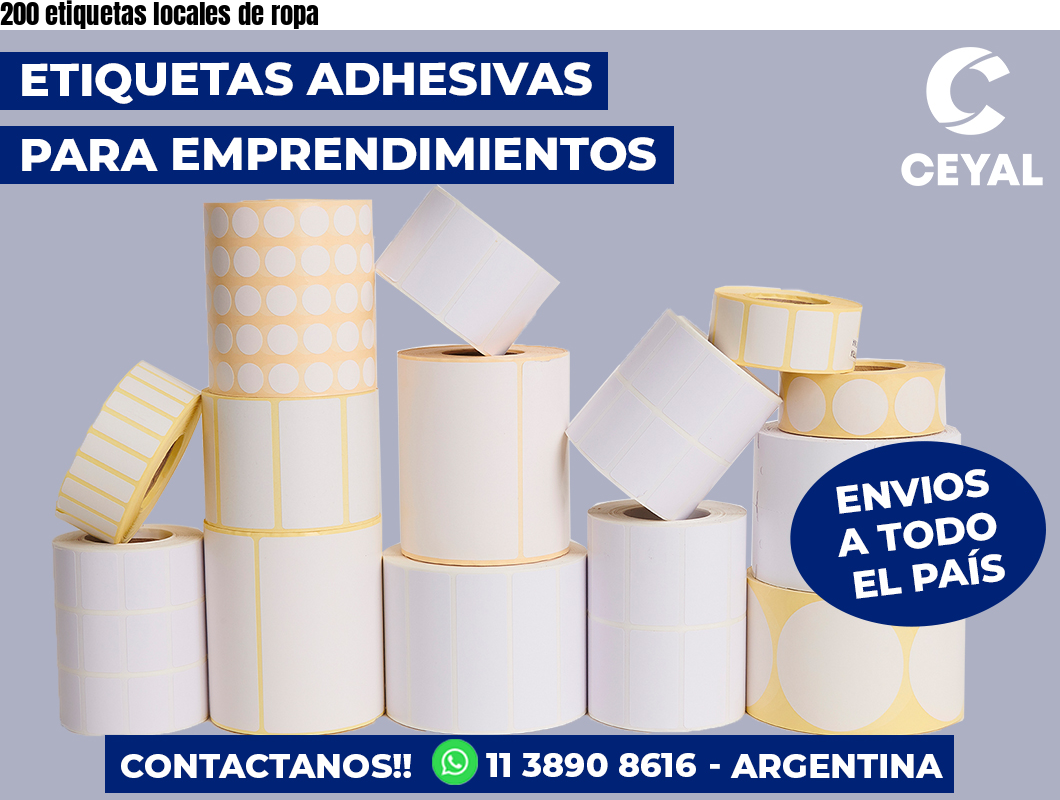 200 etiquetas locales de ropa