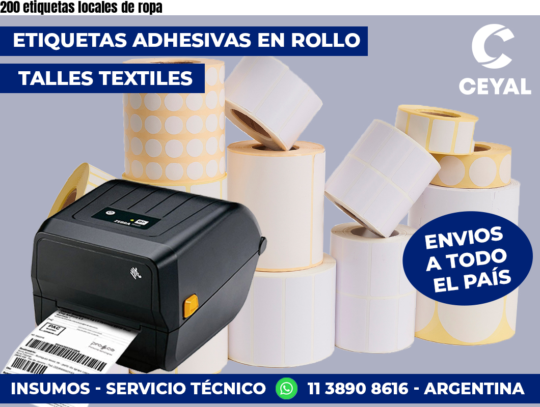 200 etiquetas locales de ropa
