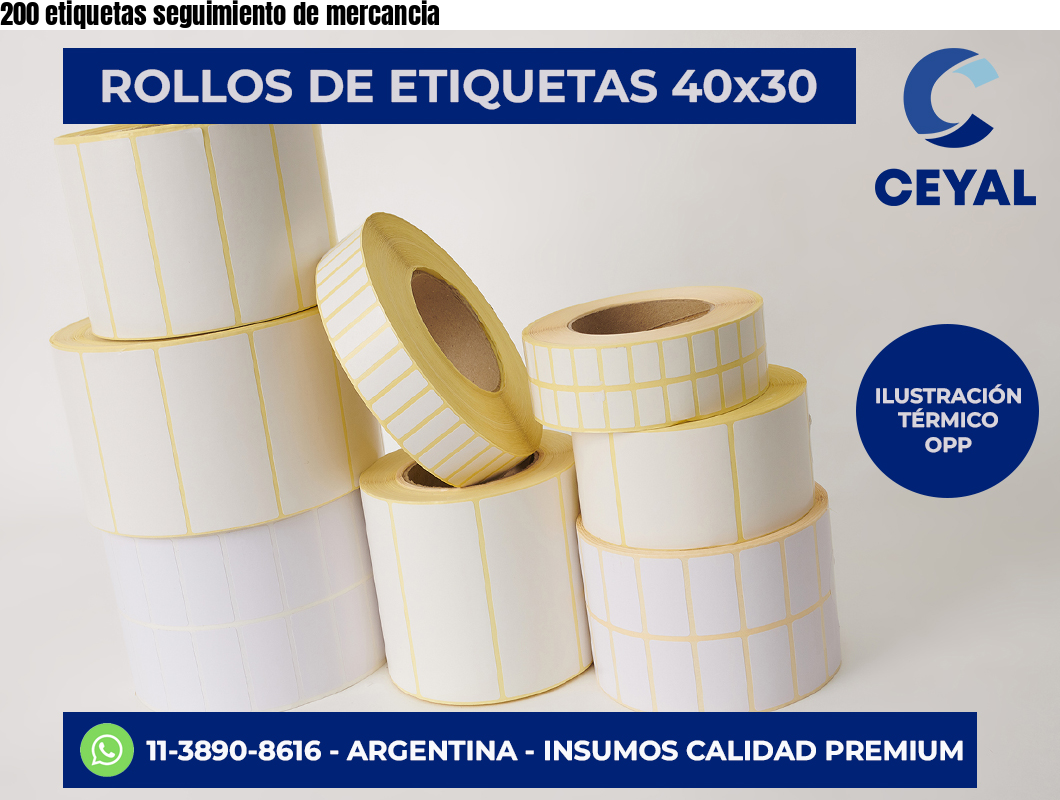 200 etiquetas seguimiento de mercancia