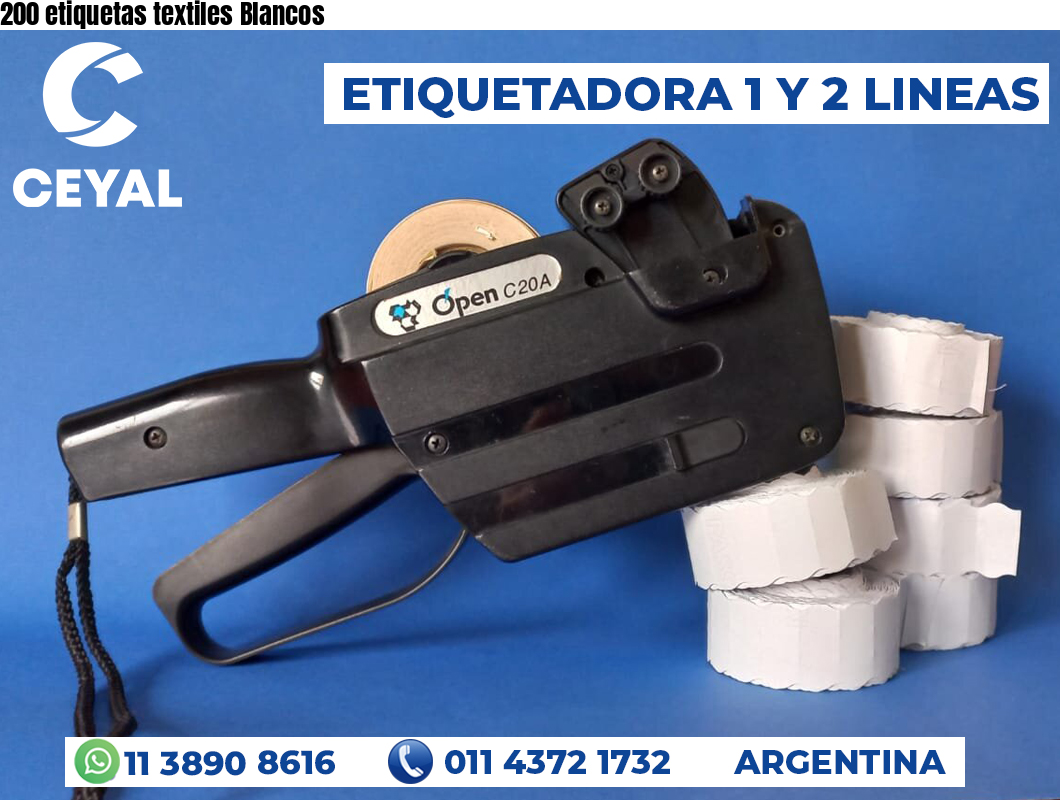 200 etiquetas textiles Blancos