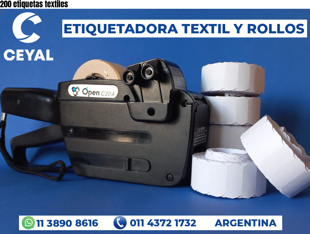 200 etiquetas textiles
