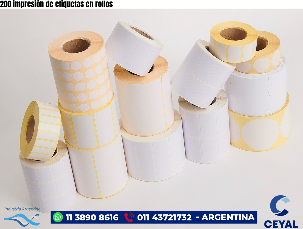 200 impresión de etiquetas en rollos