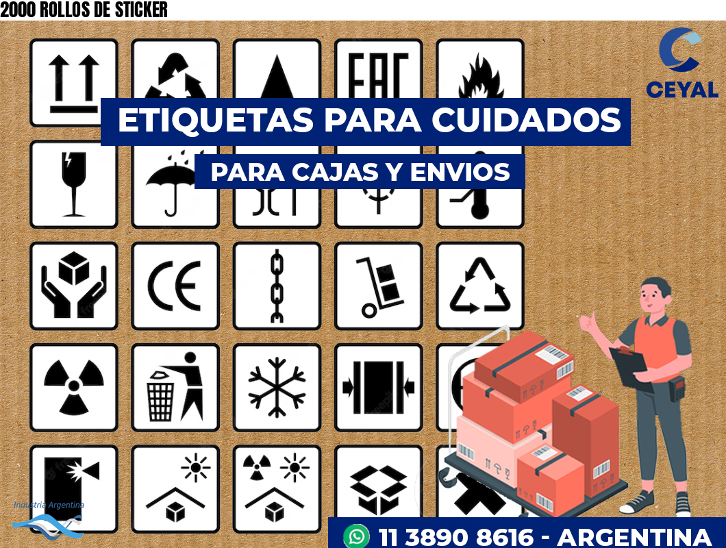 2000 ROLLOS DE STICKER