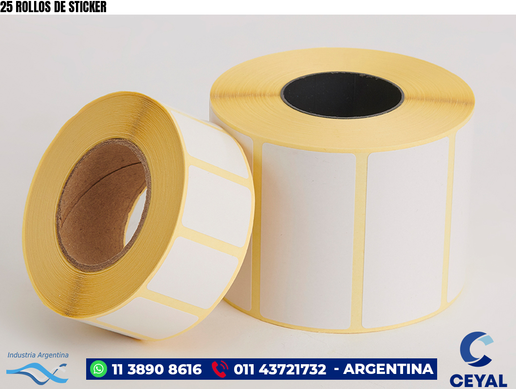 25 ROLLOS DE STICKER