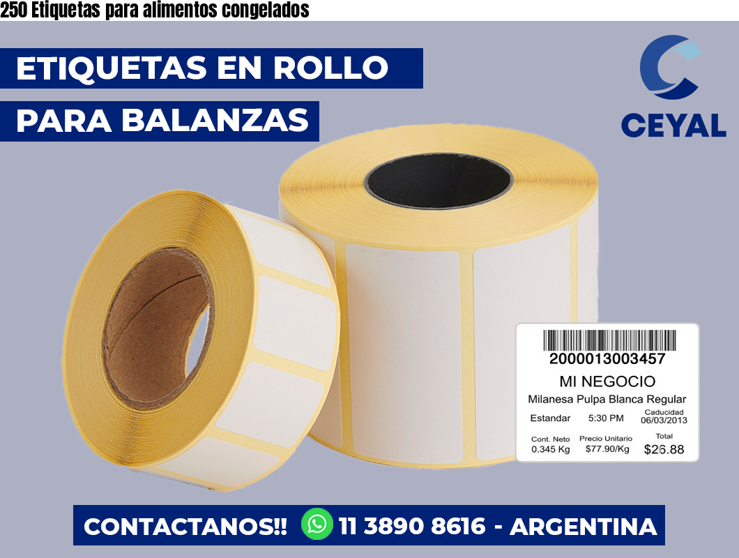 250 Etiquetas para alimentos congelados