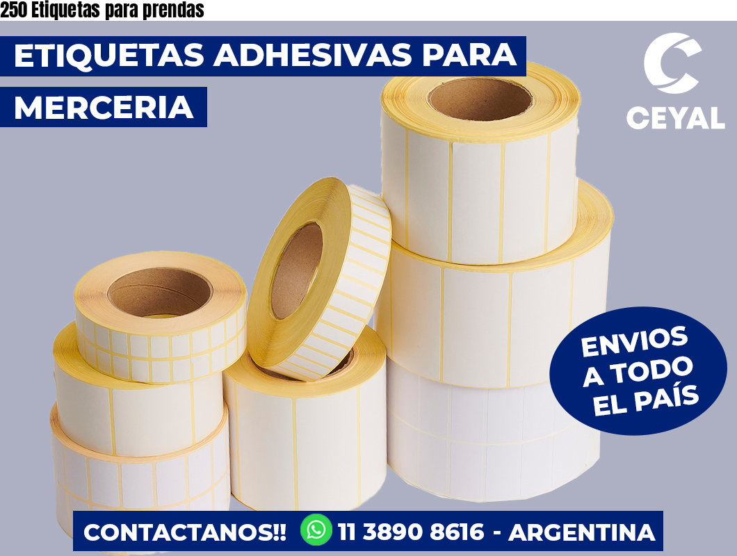 250 Etiquetas para prendas