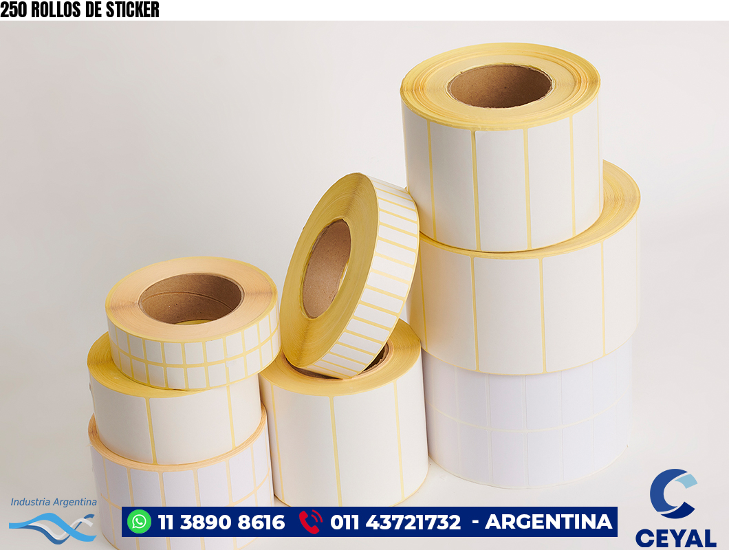 250 ROLLOS DE STICKER