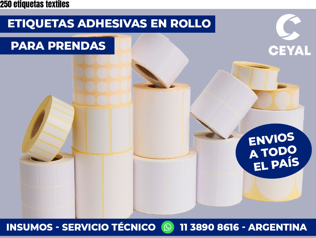 250 etiquetas textiles