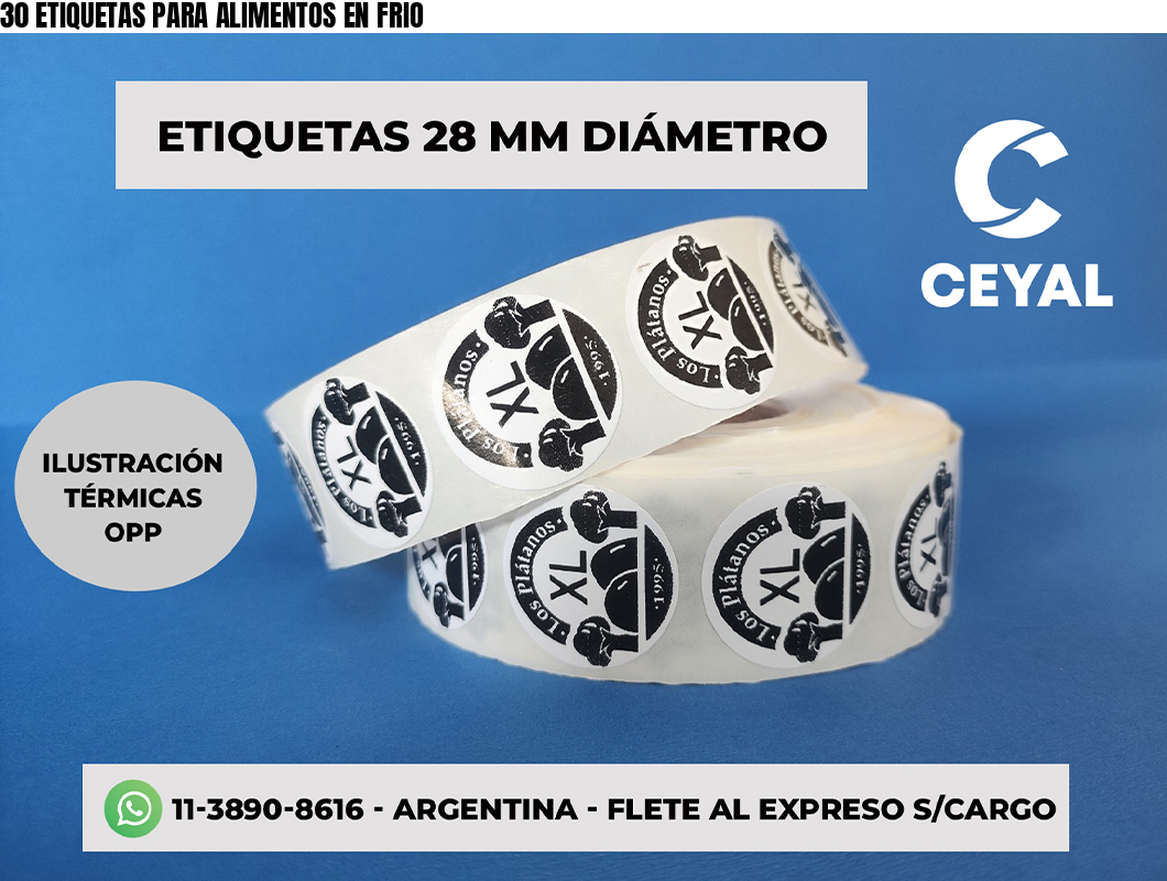 30 ETIQUETAS PARA ALIMENTOS EN FRIO