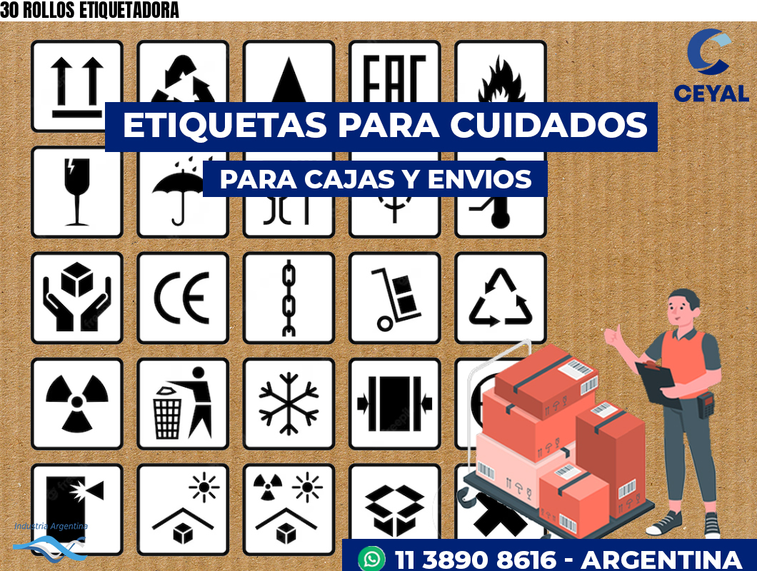 30 ROLLOS ETIQUETADORA