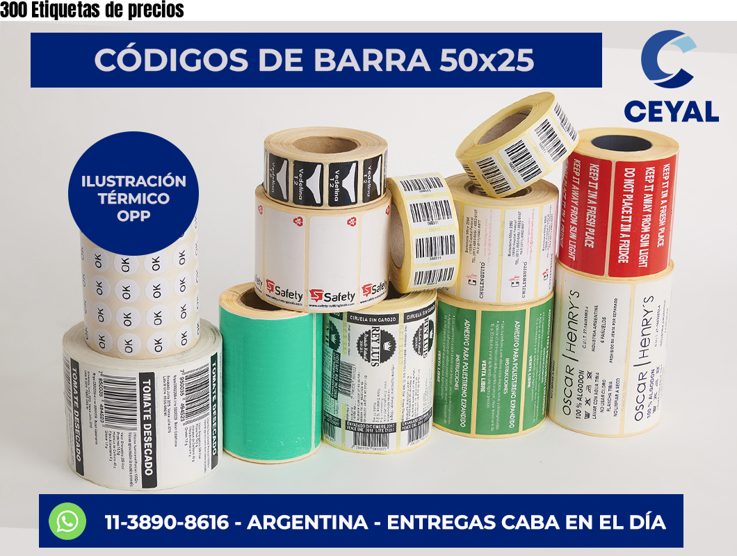 300 Etiquetas de precios