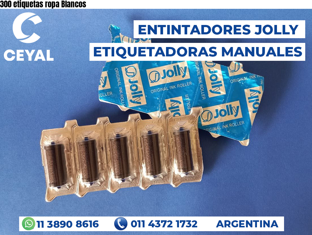 300 etiquetas ropa Blancos