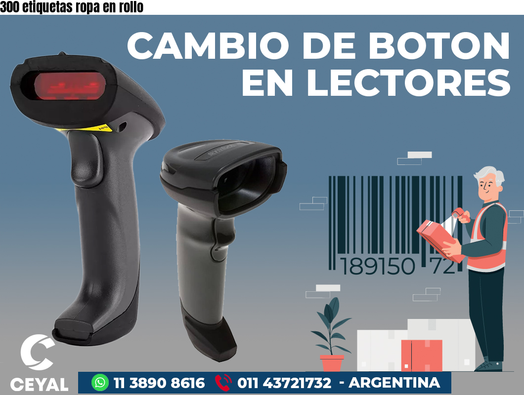 300 etiquetas ropa en rollo