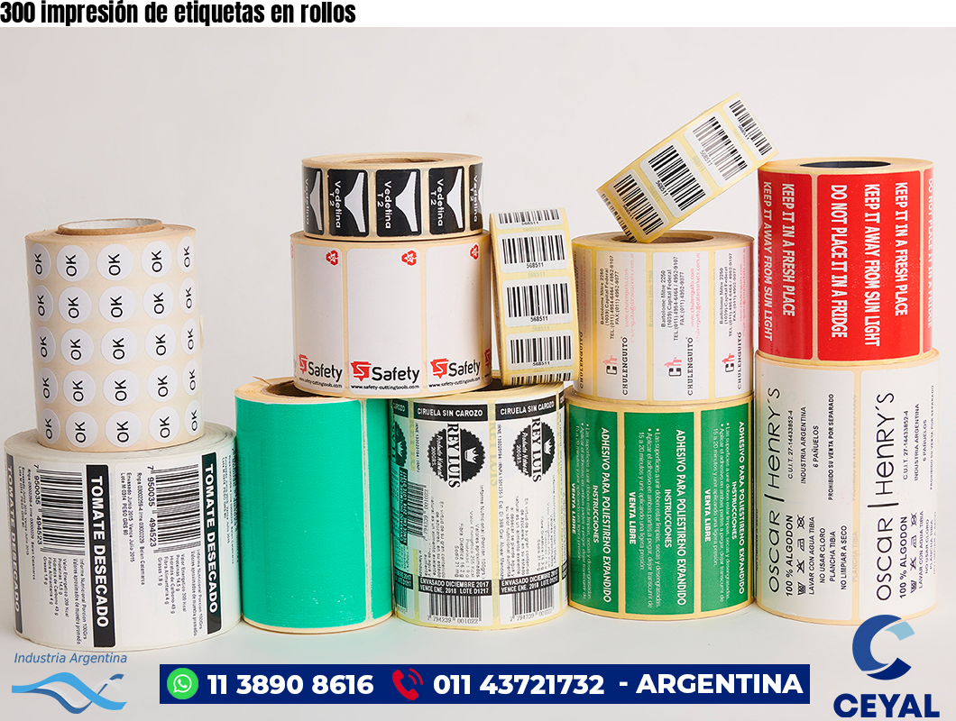 300 impresión de etiquetas en rollos
