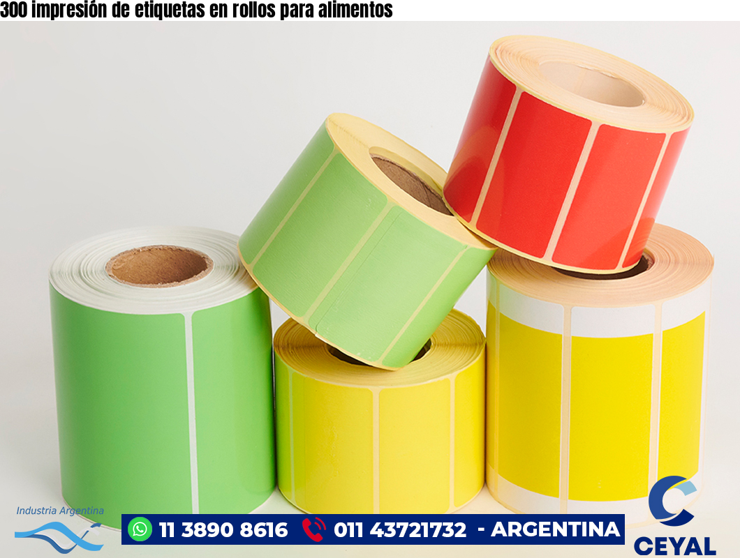 300 impresión de etiquetas en rollos para alimentos