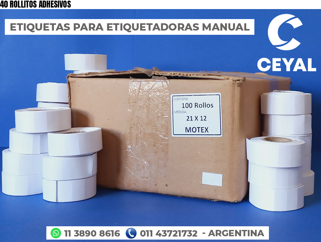 40 ROLLITOS ADHESIVOS