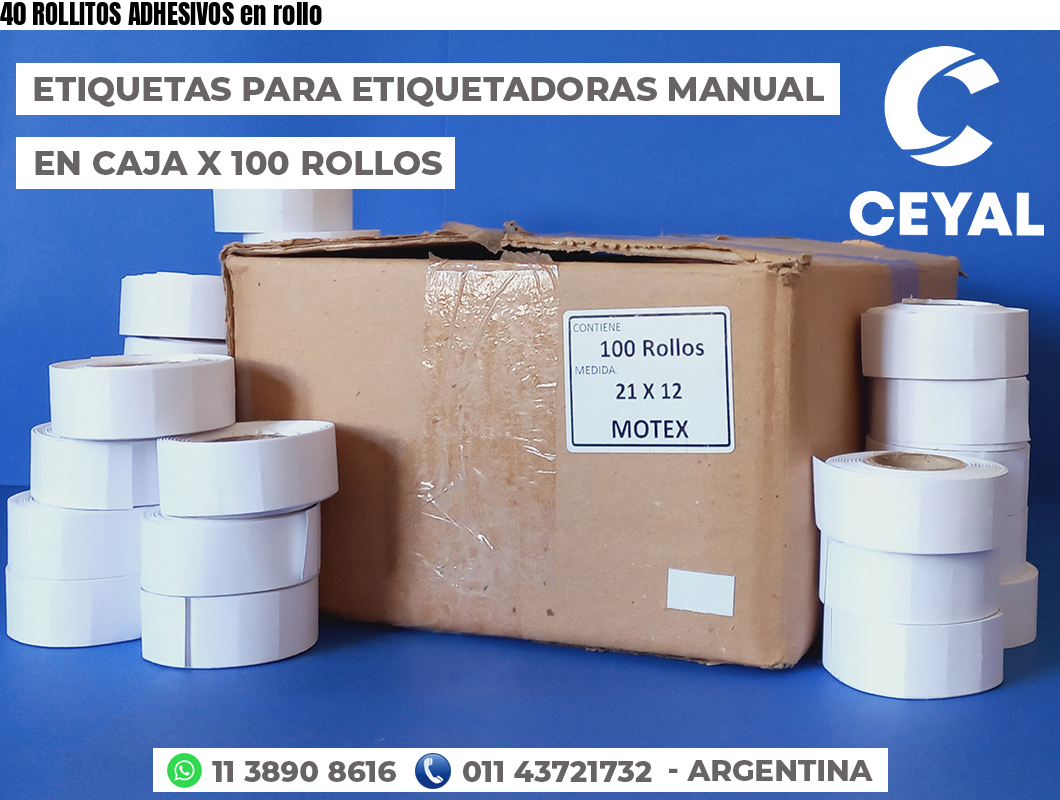 40 ROLLITOS ADHESIVOS en rollo