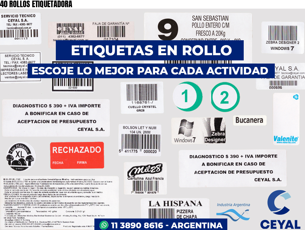 40 ROLLOS ETIQUETADORA