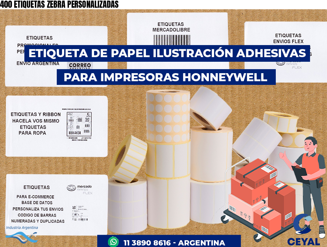 400 ETIQUETAS ZEBRA PERSONALIZADAS