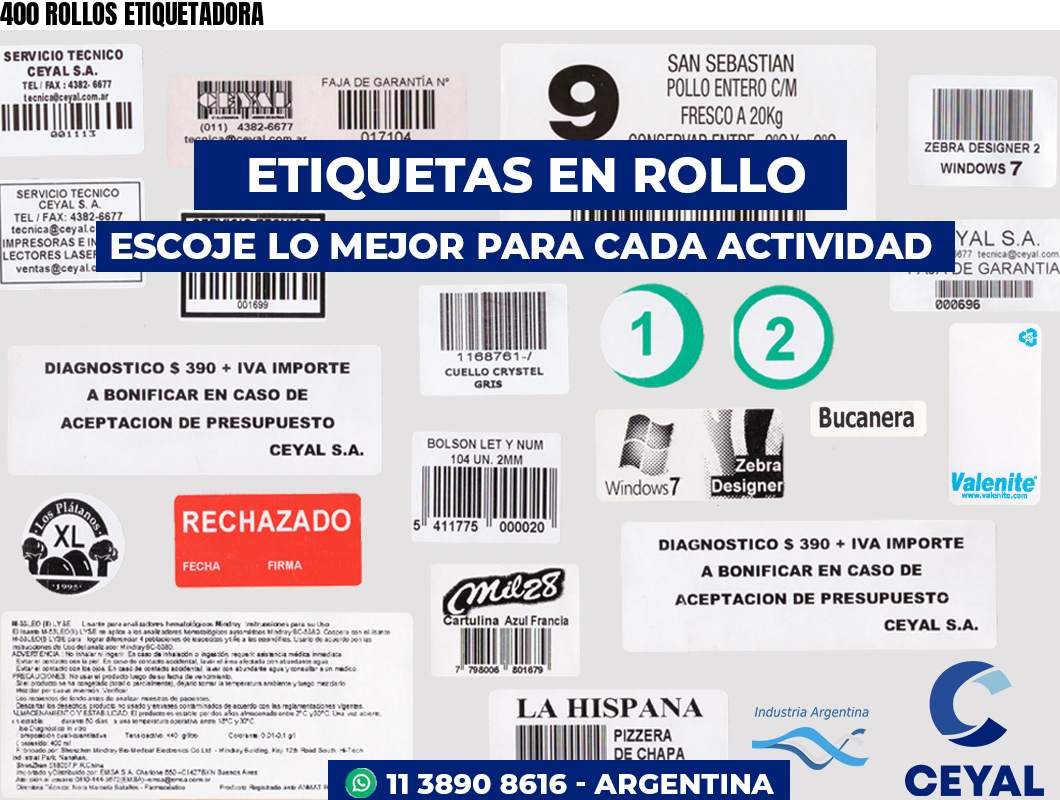 400 ROLLOS ETIQUETADORA