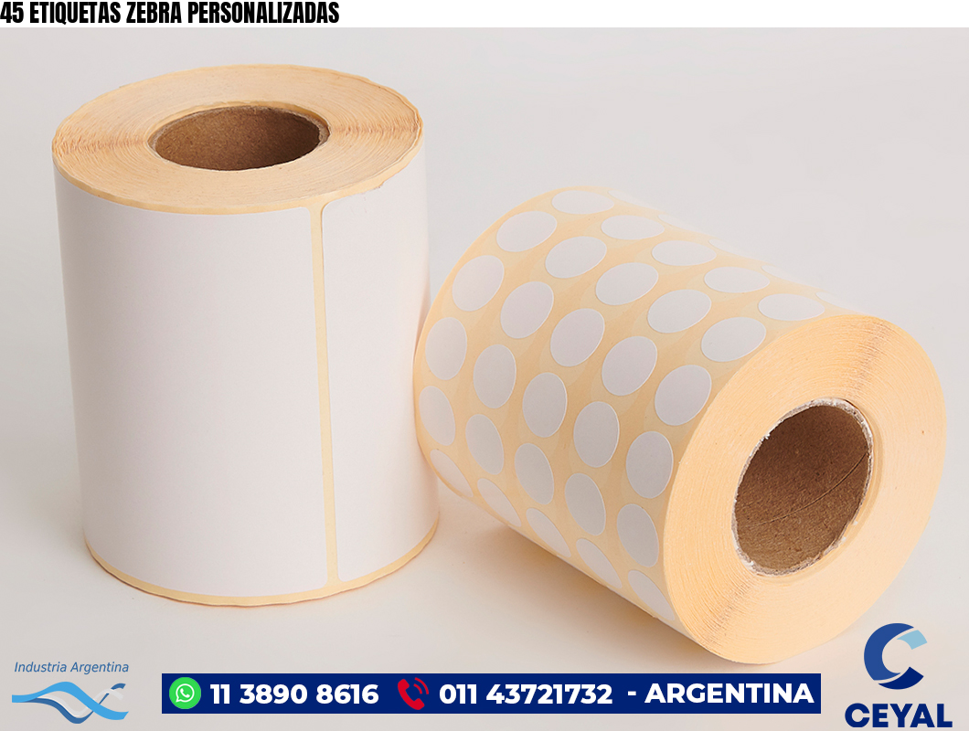 45 ETIQUETAS ZEBRA PERSONALIZADAS