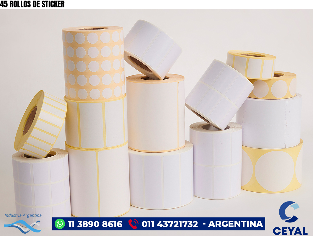 45 ROLLOS DE STICKER