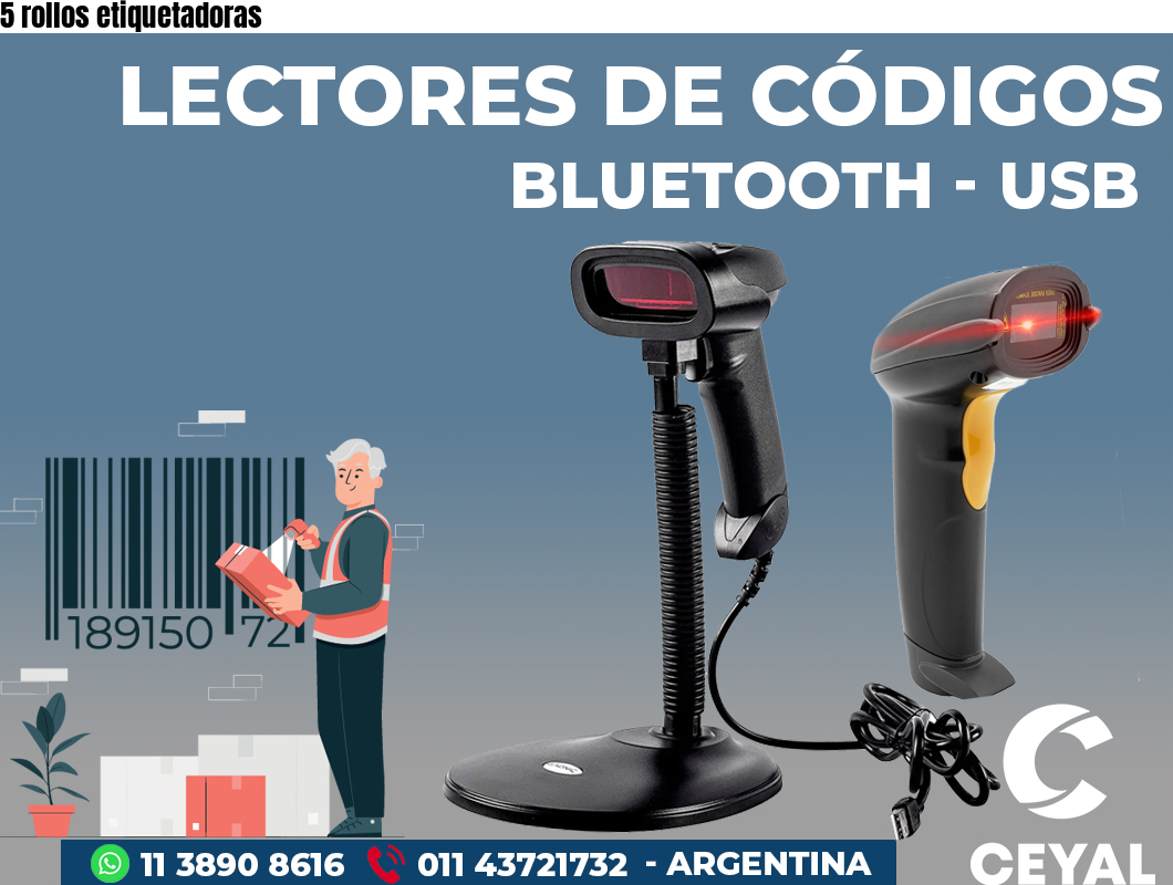 5 rollos etiquetadoras