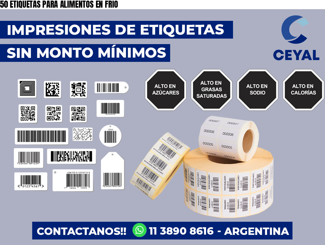 50 ETIQUETAS PARA ALIMENTOS EN FRIO
