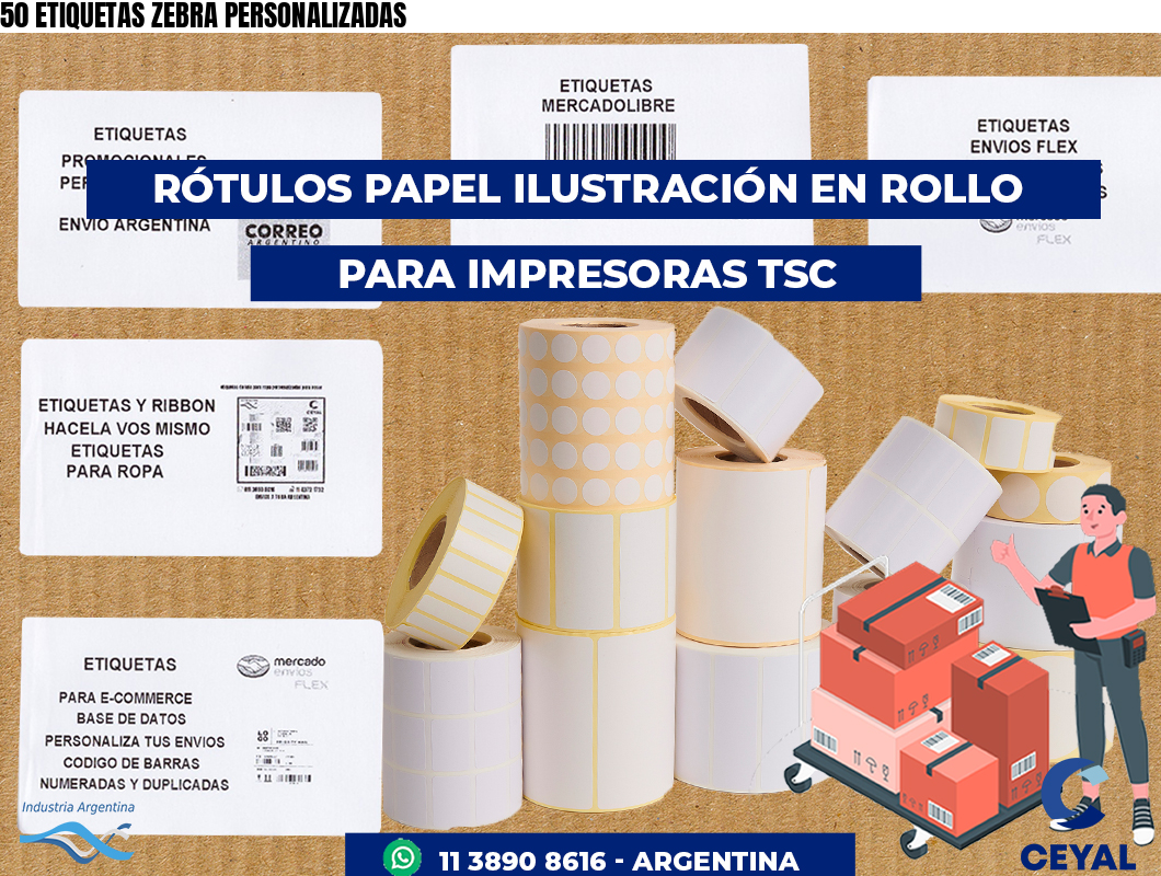50 ETIQUETAS ZEBRA PERSONALIZADAS