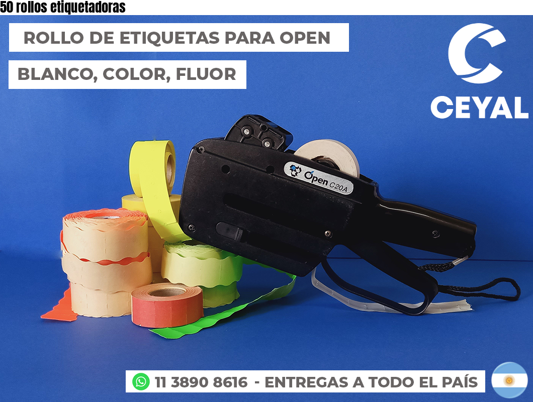 50 rollos etiquetadoras