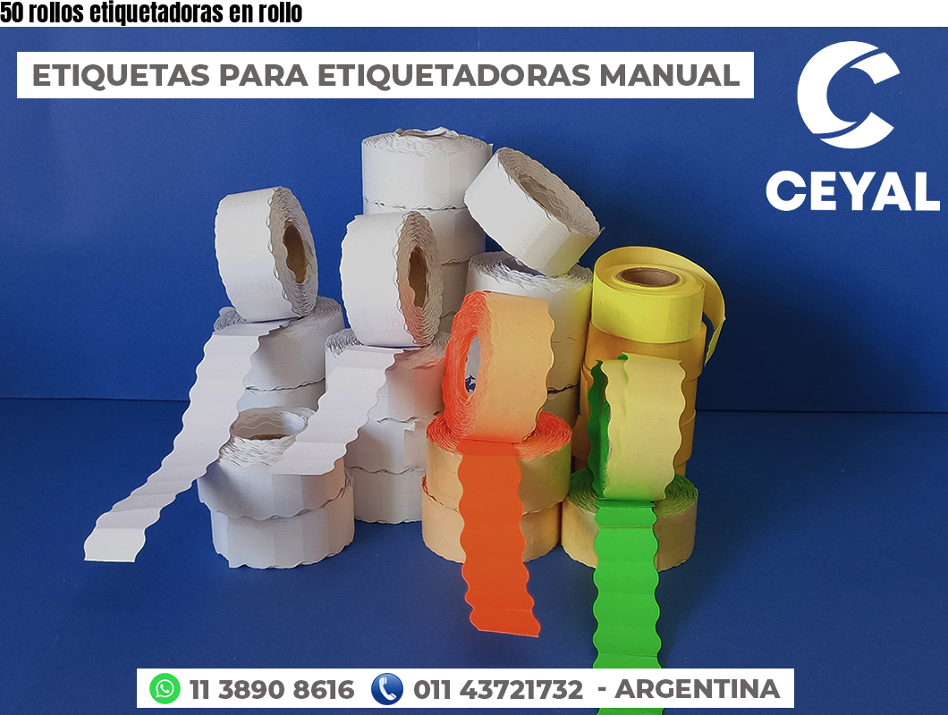 50 rollos etiquetadoras en rollo