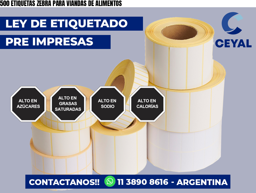 500 ETIQUETAS ZEBRA PARA VIANDAS DE ALIMENTOS