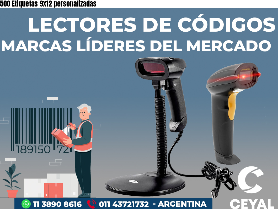 500 Etiquetas 9x12 personalizadas